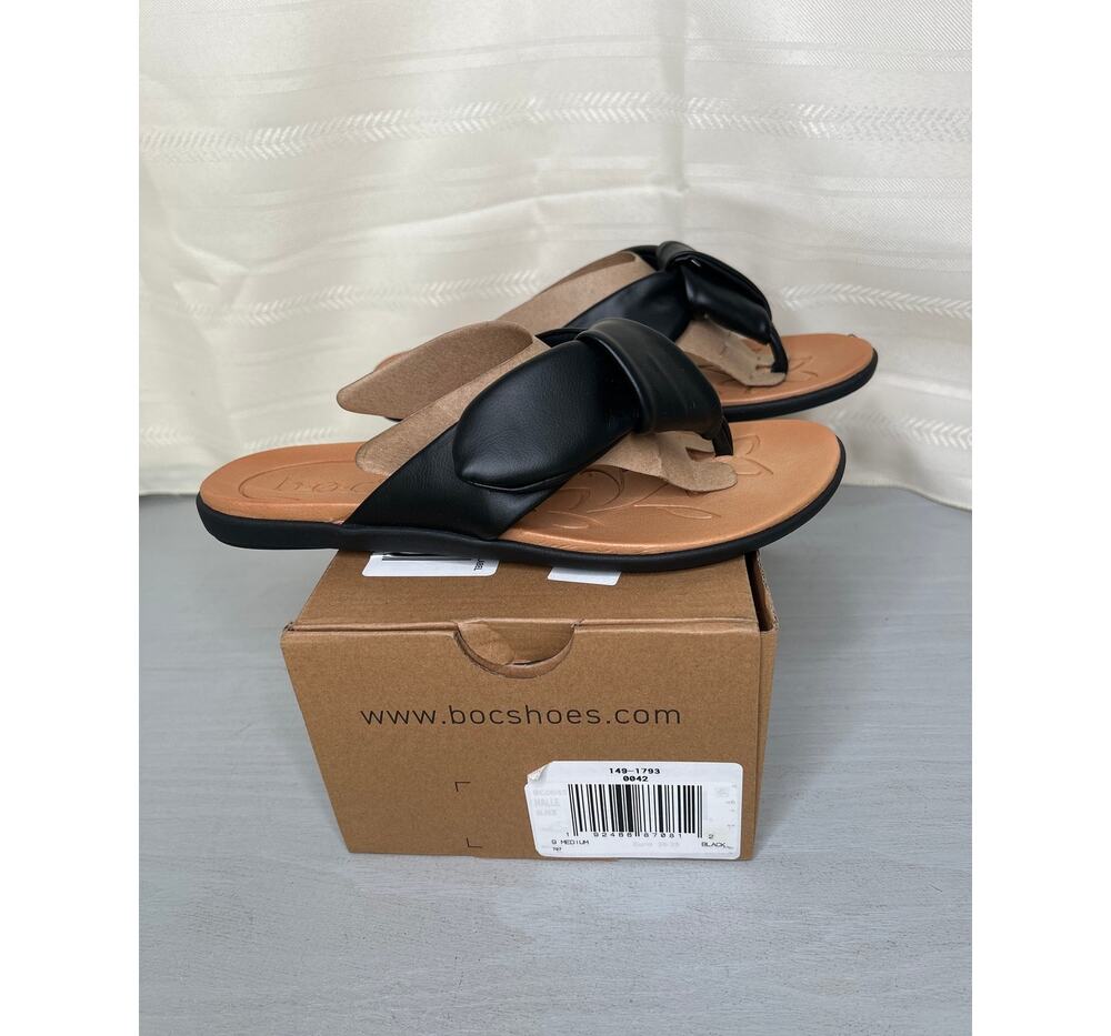 BOC by Born Halle Knotted Thong Flip Flops Black Womens Size 9M